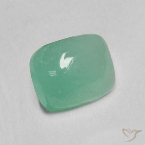 Émeraude Vert clair naturelle Coussin, 0.79 ct, Translucide
