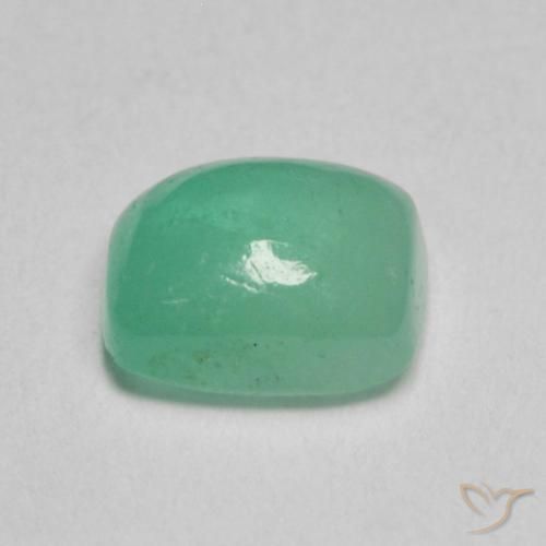 Émeraude Vert clair naturelle Coussin, 0.79 ct, Translucide