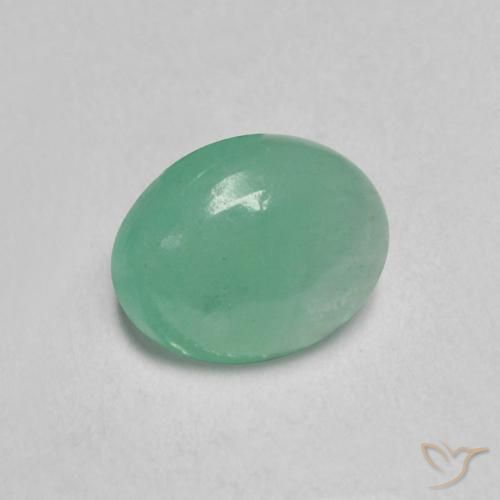 Émeraude Vert frais naturelle ovale, 0.57 ct, Translucide