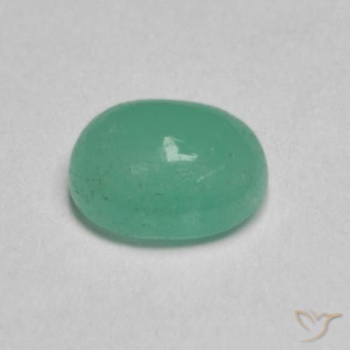Émeraude Vert clair naturelle ovale, 0.65 ct, Translucide