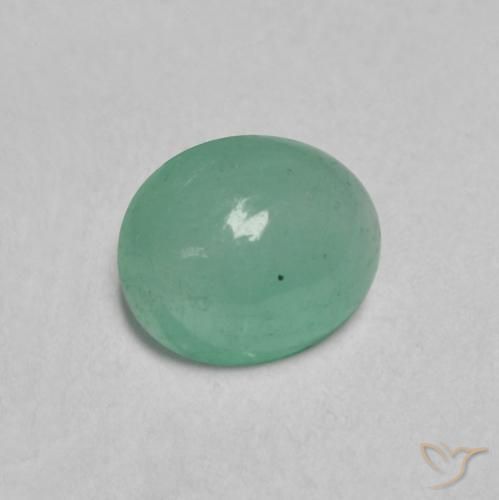 Émeraude Vert émeraude léger naturelle ovale, 0.36 ct, Translucide