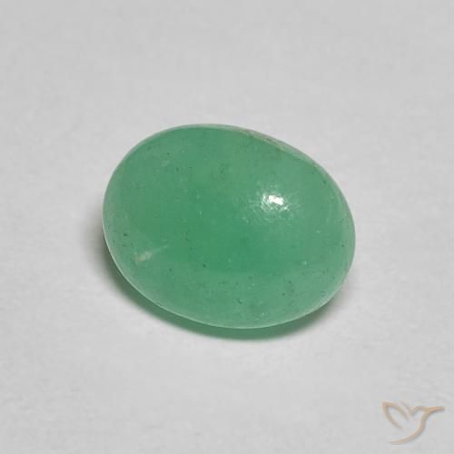 Émeraude Vert clair naturelle ovale, 1.12 ct, Translucide