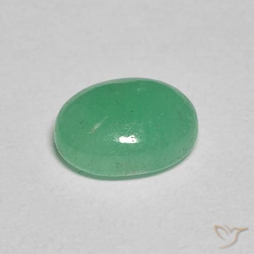 Émeraude Vert clair naturelle ovale, 1.12 ct, Translucide