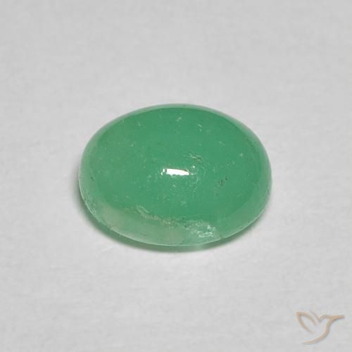 Émeraude Vert moyen naturelle ovale, 1.04 ct, Translucide