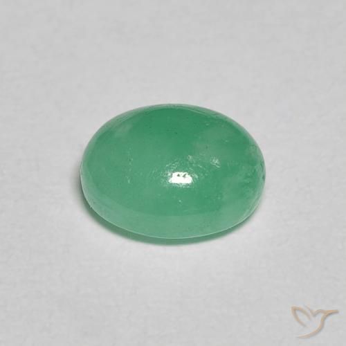 Émeraude Vert basilic léger naturelle ovale, 1.11 ct, Translucide