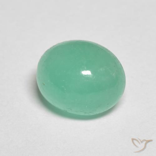 Émeraude Vert clair naturelle ovale, 1.41 ct, Translucide