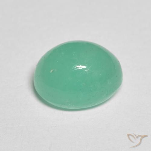 Émeraude Vert clair naturelle ovale, 1.41 ct, Translucide