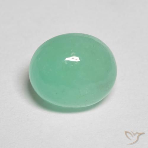 Émeraude Vert fougère naturelle ovale, 1.40 ct, Translucide