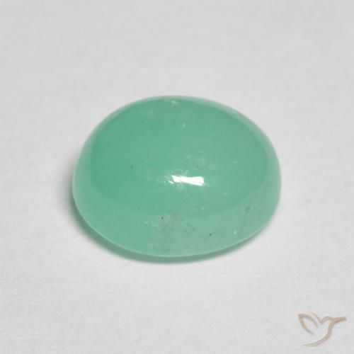Émeraude Vert fougère naturelle ovale, 1.40 ct, Translucide