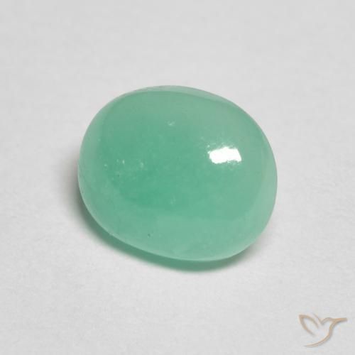 Émeraude Vert menthe intense naturelle ovale, 1.12 ct, Translucide