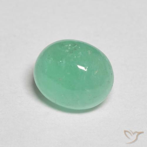 Émeraude Vert pistache naturelle ovale, 0.61 ct, Translucide