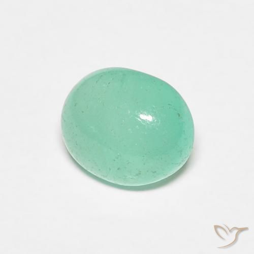Émeraude Vert clair naturelle ovale, 0.90 ct, Translucide