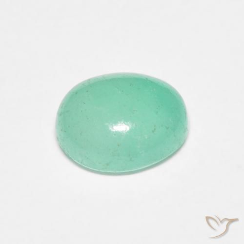 Émeraude Vert clair naturelle ovale, 0.90 ct, Translucide
