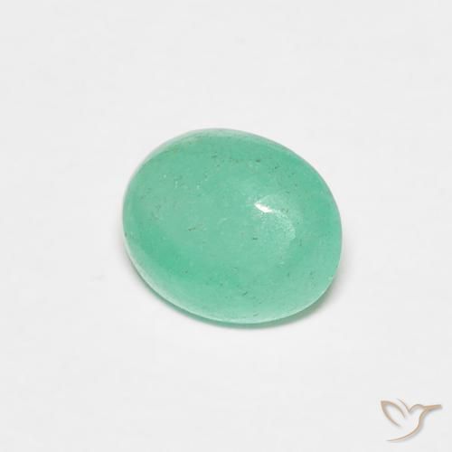 Émeraude Vert clair naturelle ovale, 0.67 ct, Translucide