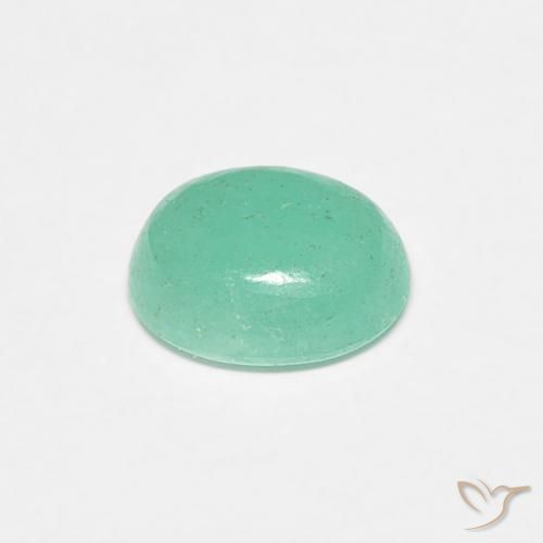 Émeraude Vert clair naturelle ovale, 0.67 ct, Translucide