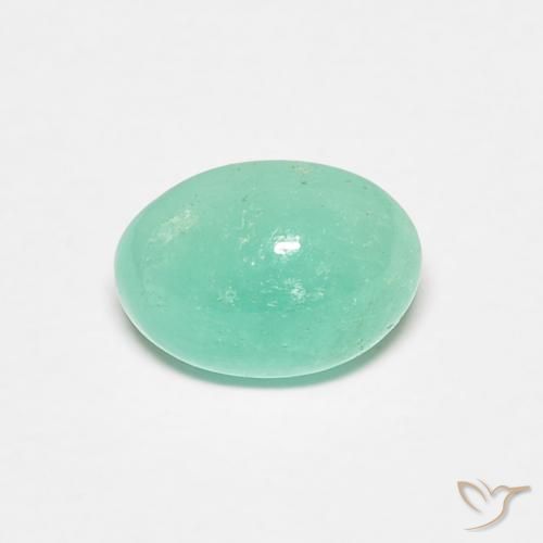 Émeraude Vert clair naturelle ovale, 0.75 ct, Translucide