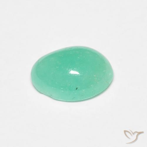 Émeraude Vert clair naturelle ovale, 0.75 ct, Translucide