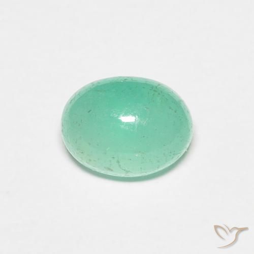 0.91ct Naturel Vert clair Émeraude, ovale, Translucide
