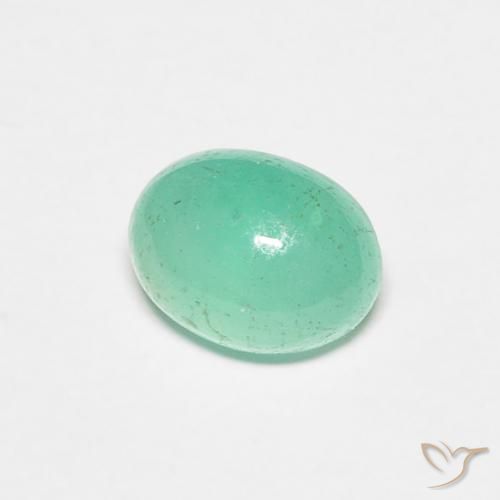 Émeraude Vert clair naturelle ovale, 0.91 ct, Translucide