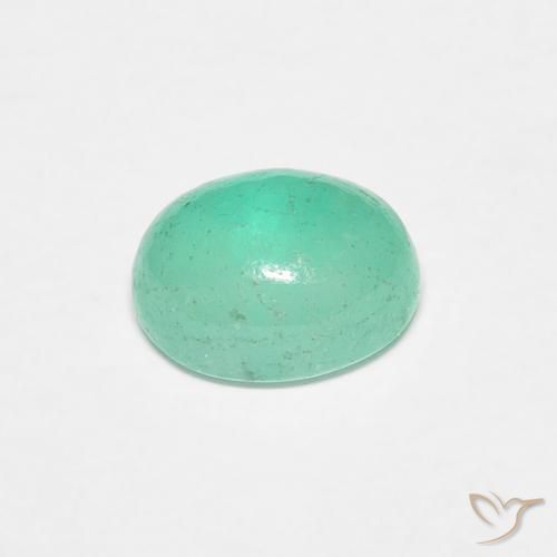 Émeraude Vert clair naturelle ovale, 0.91 ct, Translucide