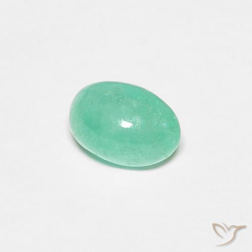 Émeraude Vert pistache naturelle ovale, 0.44 ct, Translucide