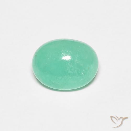 Émeraude Vert clair naturelle ovale, 1.12 ct, Translucide