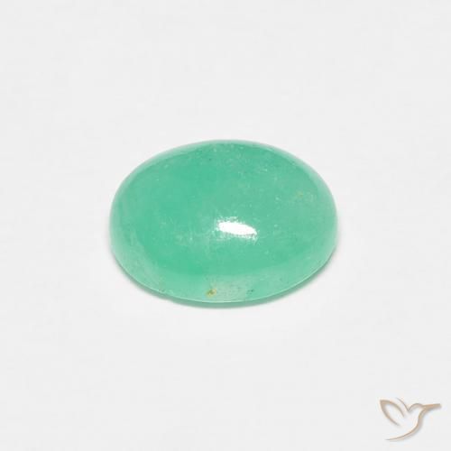 Émeraude Vert clair naturelle ovale, 1.12 ct, Translucide