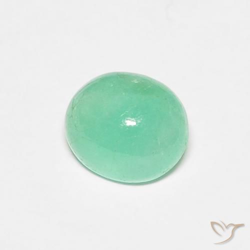 Émeraude Vert clair naturelle ovale, 0.77 ct, Translucide