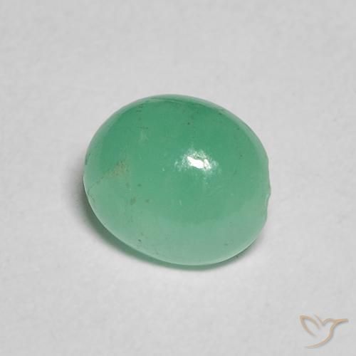 Émeraude Vert menthe intense naturelle ovale, 0.91 ct, Translucide