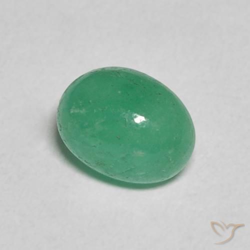Émeraude Vert clair naturelle ovale, 0.96 ct, Translucide