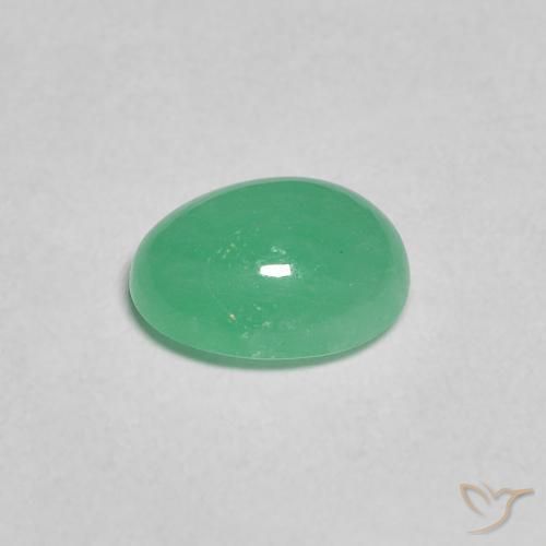 Émeraude Menthe verte naturelle ovale, 0.91 ct, Translucide