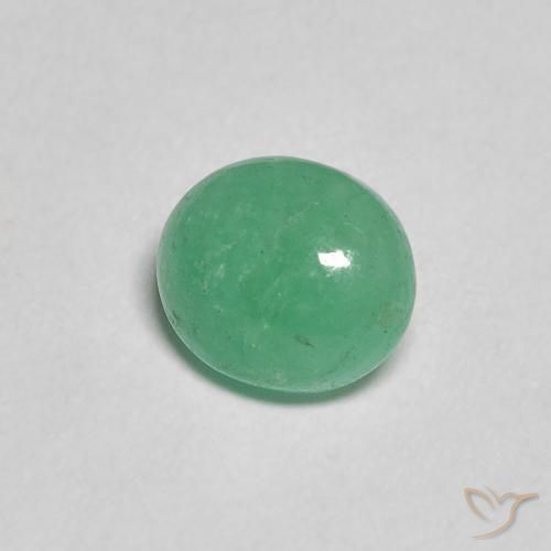 Émeraude Menthe verte naturelle ovale, 0.95 ct, Translucide