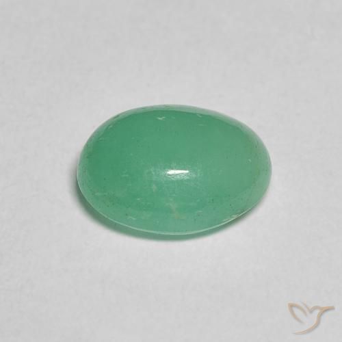 Émeraude Vert fougère naturelle ovale, 1.75 ct, Translucide