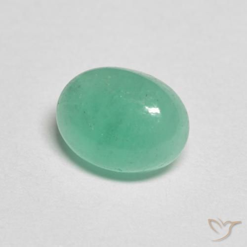 Émeraude Vert clair naturelle ovale, 1.20 ct, Translucide