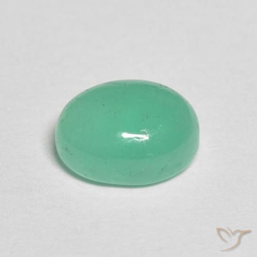 Émeraude Vert clair naturelle ovale, 1.20 ct, Translucide