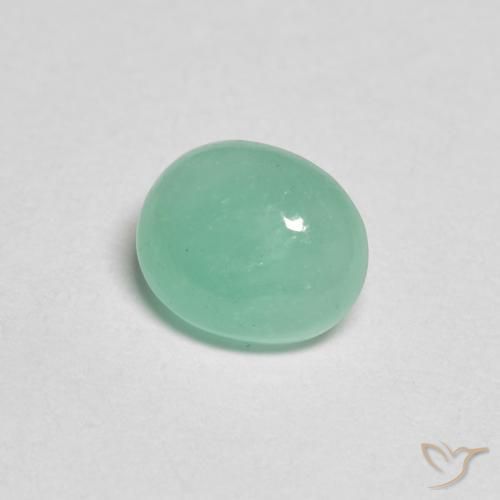 Émeraude Vert clair naturelle ovale, 0.69 ct, Translucide