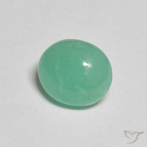 Émeraude Vert clair naturelle ovale, 0.95 ct, Translucide