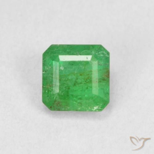 Émeraude Vert jaunâtre naturelle Octogone / coupe Émeraude, 0.44 ct, SI