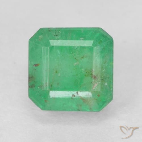 0.74ct Naturel Vert trèfle Émeraude, Taille émeraude, SI