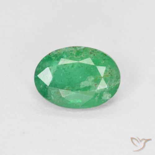 0.47ct Naturel Vert brillant Émeraude, ovale, SI