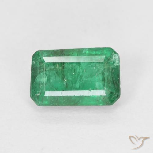 0.64ct Naturel Vert chaud Émeraude, Taille émeraude, SI