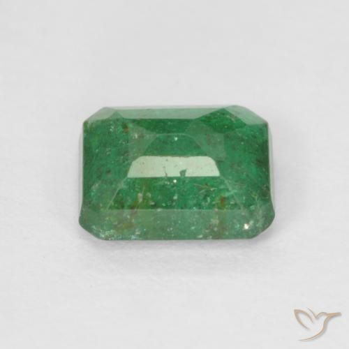 Émeraude vert naturelle taille émeraude, 0,78 ct, SI