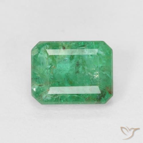 0.78ct Naturel Vert clair Émeraude, Taille émeraude, SI