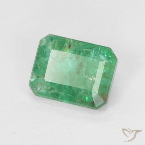 Émeraude Vert clair naturelle Octogone / coupe Émeraude, 0.78 ct, SI