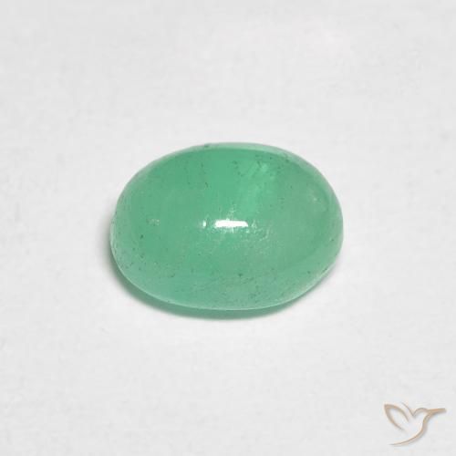 Émeraude Menthe verte naturelle ovale, 0.73 ct, Translucide