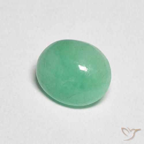 Émeraude Menthe verte naturelle ovale, 1.02 ct, Translucide