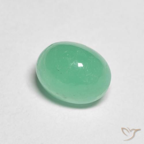 Émeraude Menthe verte naturelle ovale, 1.19 ct, Translucide