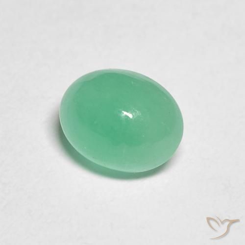 Émeraude Vert moyen naturelle ovale, 1.10 ct, Translucide