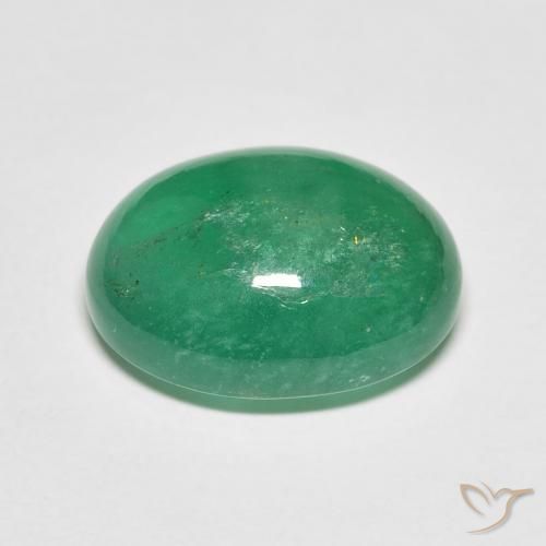 Émeraude Vert clair naturelle ovale, 8.05 ct, Translucide