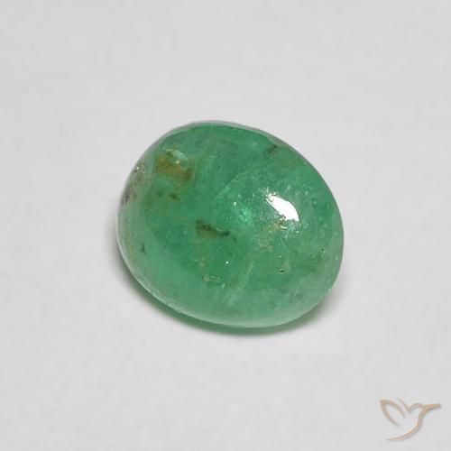 Émeraude vert naturelle coupe ovale, 0,37 ct, transparent